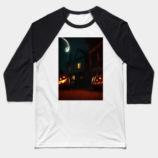 HALLOWEEN CRAZY MOON Baseball T-Shirt